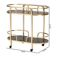 Leighton Metal-Top Serving Cart