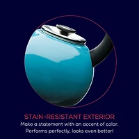 Circulon Enamel On Steel 2-Qt. Whistling Induction Tea Kettle with Flip-Up Spout