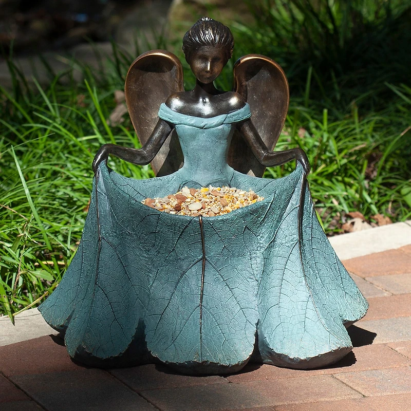 Roman 13.25in Angel Bird Bath