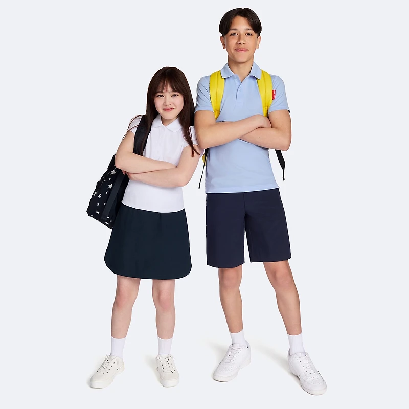 IZOD Performance Mesh Little & Big Kid Girls Short Sleeve Regular Fit Wrinkle Resistant Moisture Wicking Polo Shirt