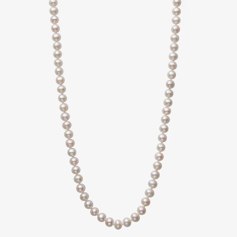 Cultured Freshwater Pearl 18 Inch Strand Necklace in 14K Gold