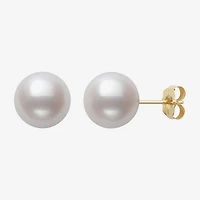 Sofia White Cultured Freshwater Pearl 10K Gold 9mm Ball Stud Earrings