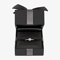 (Gh / Si2 I1) Womens 1/6 CT. T.W. Lab Grown White Diamond 10K Gold Flower Delicate Stackable Ring