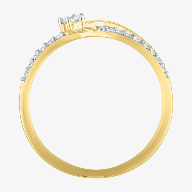 (Gh / Si2 I1) Womens 1/6 CT. T.W. Lab Grown White Diamond 10K Gold Delicate Stackable Ring