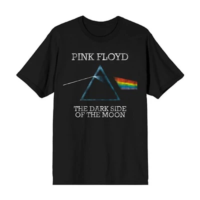 Novelty Mens Crew Neck Short Sleeve Relaxed Fit Pink Floyd Graphic T-Shirt