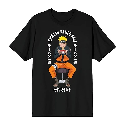 Novelty Mens Crew Neck Short Sleeve Relaxed Fit Naruto Graphic T-Shirt