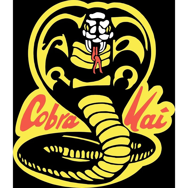Novelty Mens Crew Neck Short Sleeve Relaxed Fit Cobra Kai Graphic T-Shirt