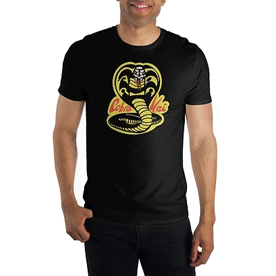 Novelty Mens Crew Neck Short Sleeve Relaxed Fit Cobra Kai Graphic T-Shirt