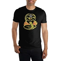 Novelty Mens Crew Neck Short Sleeve Relaxed Fit Cobra Kai Graphic T-Shirt