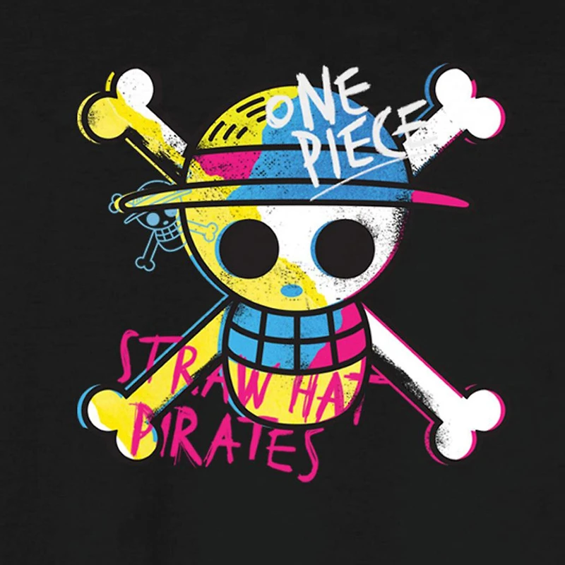 Novelty One Piece Straw Hat Pirates Mens Crew Neck Short Sleeve Relaxed Fit Graphic T-Shirt
