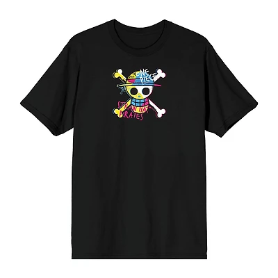 Novelty One Piece Straw Hat Pirates Mens Crew Neck Short Sleeve Relaxed Fit Graphic T-Shirt