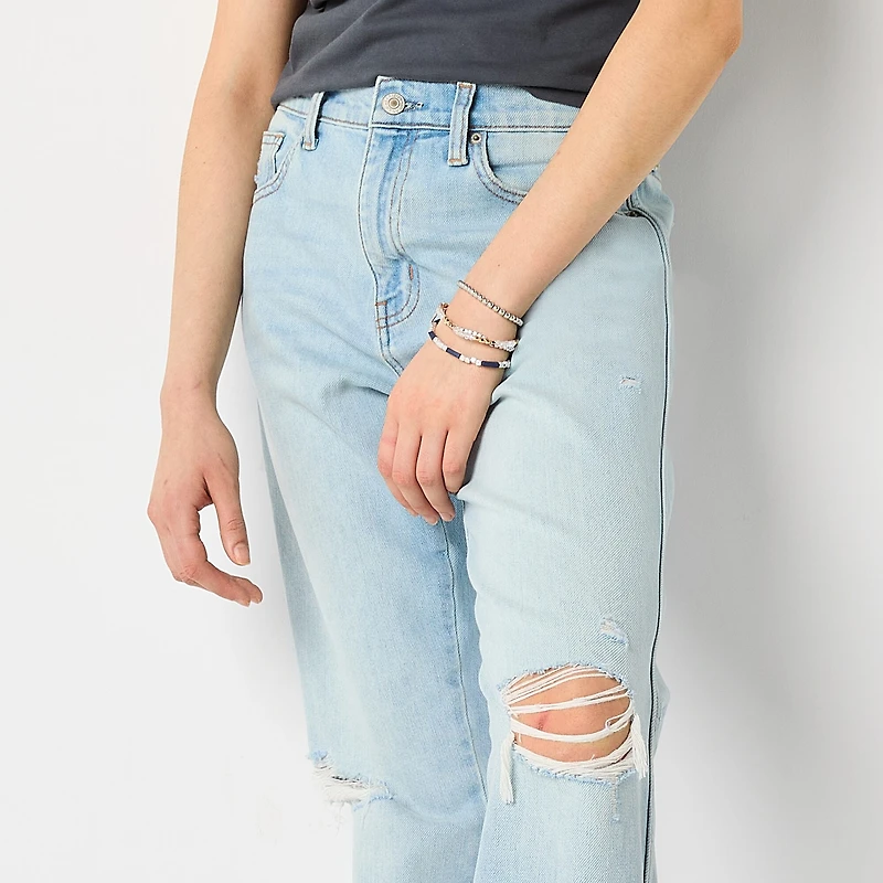 Arizona Womens Juniors High Rise Straight Leg Jean