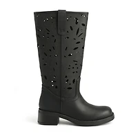 New York & Company Womens Curtis Stacked Heel Over the Knee Boots