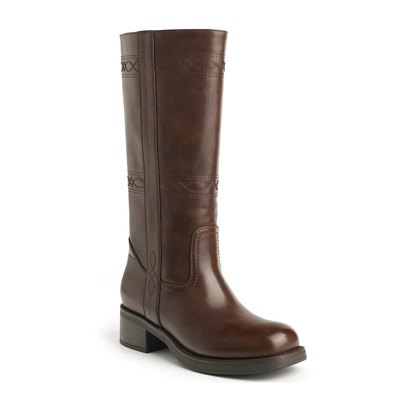 New York & Company Womens Cady Stacked Heel Over the Knee Boots