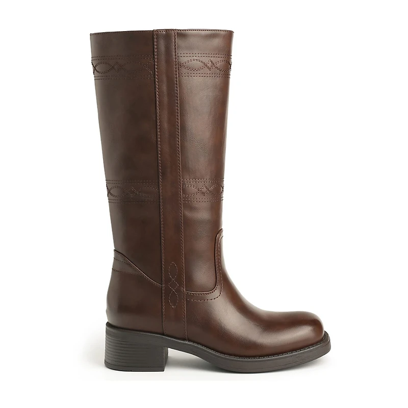 New York & Company Womens Cady Stacked Heel Over the Knee Boots