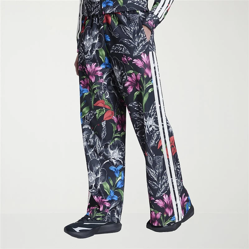 adidas Womens Wide Leg Mid Rise Loose Fit Track Pant