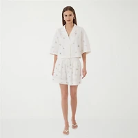 RM Rebecca Minkoff Womens Short Sleeve Boxy Fit Button-Down Shirt