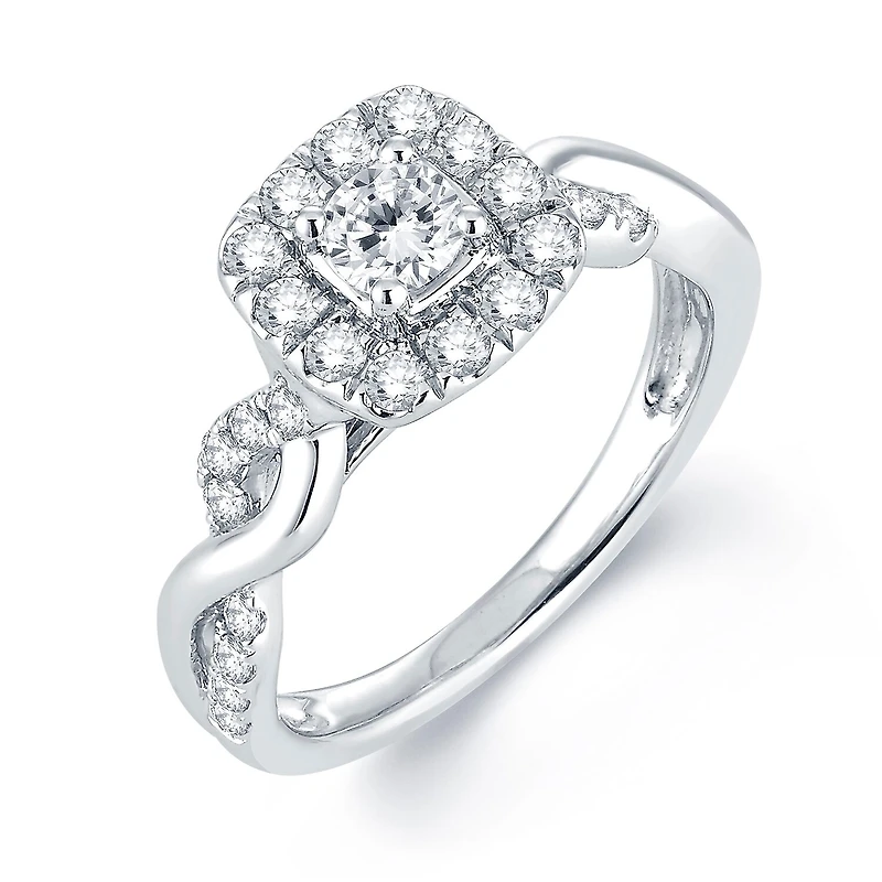 Modern Bride® Signature / CT.T.W. Natural Diamond 14K White Gold Engagement Ring