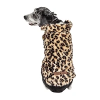 Pet Life ® Luxe 'Poocheetah' Ravishing Designer Spotted Cheetah Patterned Faux Mink Fur Dog Coat