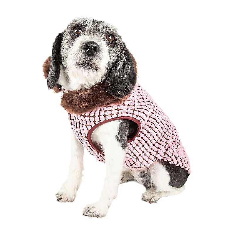 Pet Life ® Luxe 'Beautifur' Elegant Designer Boxed Faux Mink Fur Dog Coat