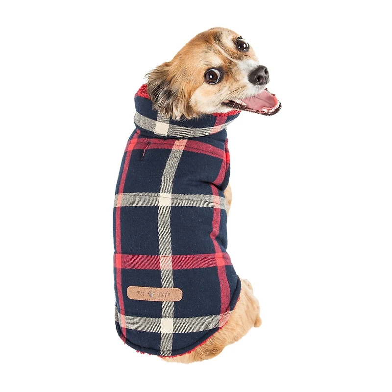 Pet Life ® 'Allegiance' Classical Plaided Insulated Dog Coat Jacket