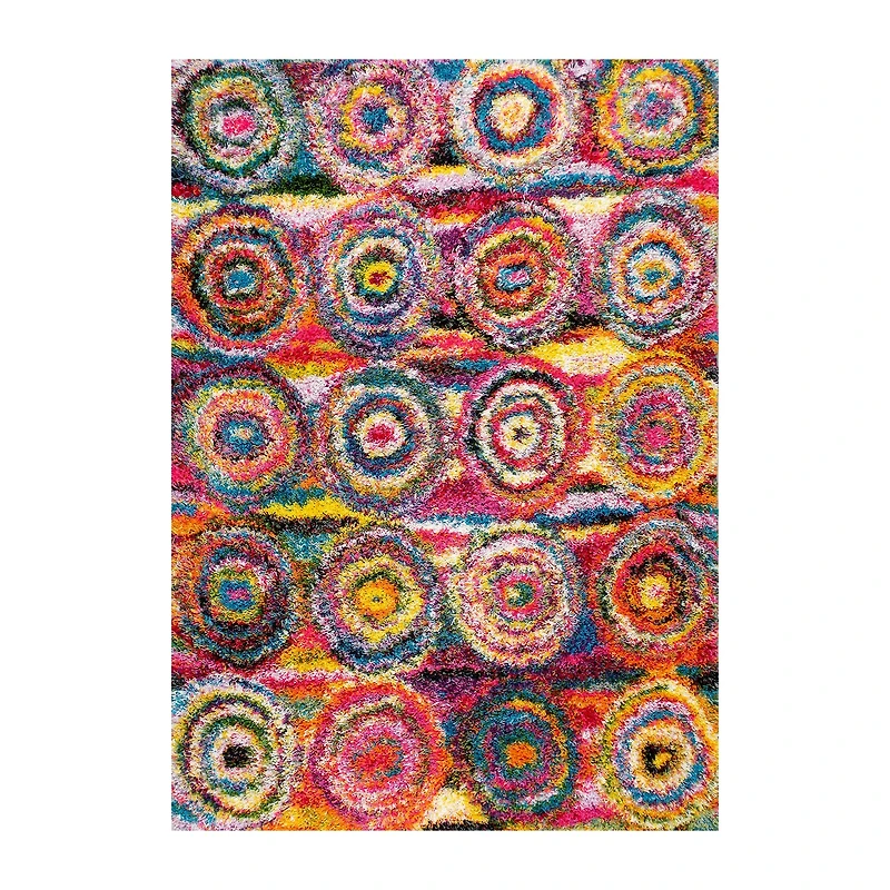 nuLoom Kindra Circles Shaggy Rectangular Rug