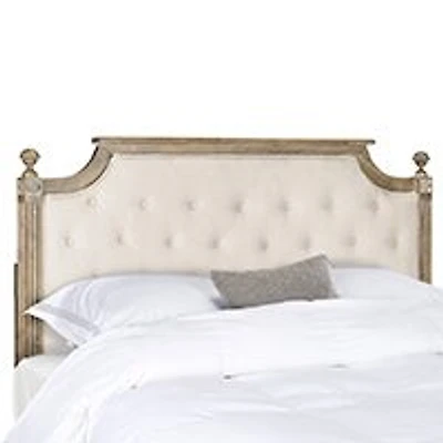 Wood Upholstered Tufted Nailhead Trim Headboard