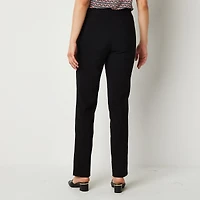 Liz Claiborne Womens Tall Straight Mid Rise Pull-On Pant