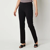 Liz Claiborne Womens Tall Straight Mid Rise Pull-On Pant