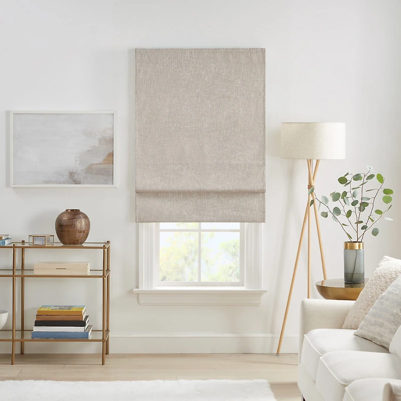 Eclipse Drewton Motorized Energy Saving Cordless Blackout Roman Shade