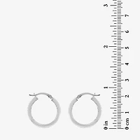 Sterling Silver Rhodium Plated Glitter Hoop Earring Set