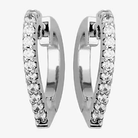 Paris 1901 By Charles Garnier Womens Cubic Zirconia Sterling Silver 16.6mm Heart Hoop Earrings