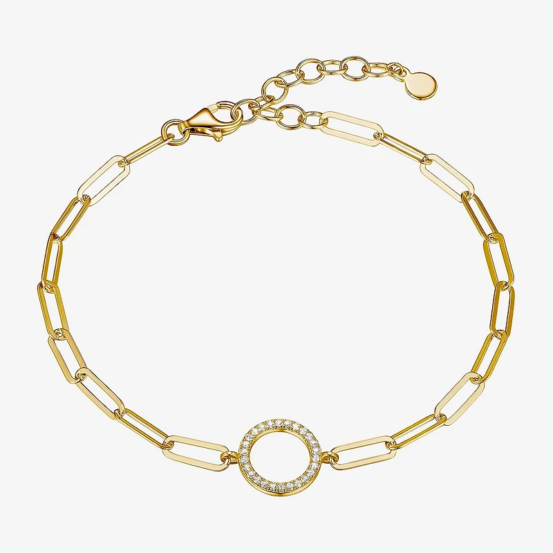Paris 1901 By Charles Garnier Womens 18K Gold Over Silver Solid Inch Link Bracelet