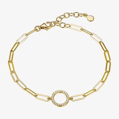 Paris 1901 By Charles Garnier Womens 18K Gold Over Silver Solid Inch Link Bracelet