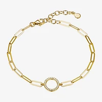 Paris 1901 By Charles Garnier Womens 18K Gold Over Silver Solid Inch Link Bracelet