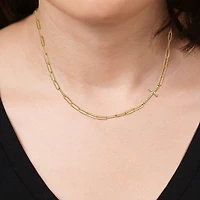 Paris 1901 By Charles Garnier Womens White Cubic Zirconia 18K Gold Over Silver Cross 17 Inch Pendant Necklace