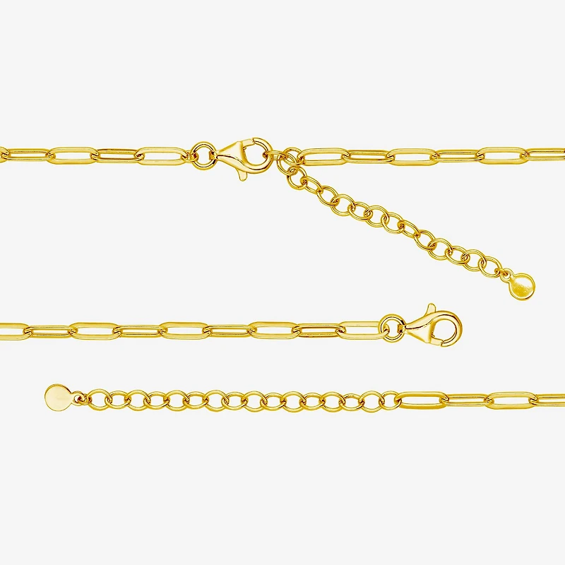 Paris 1901 By Charles Garnier Womens White Cubic Zirconia 18K Gold Over Silver Cross 17 Inch Pendant Necklace