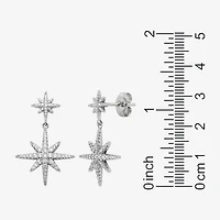Paris 1901 By Charles Garnier North Star Womens Cubic Zirconia Sterling Silver Star Drop Earrings