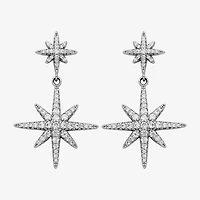 Paris 1901 By Charles Garnier North Star Womens Cubic Zirconia Sterling Silver Star Drop Earrings
