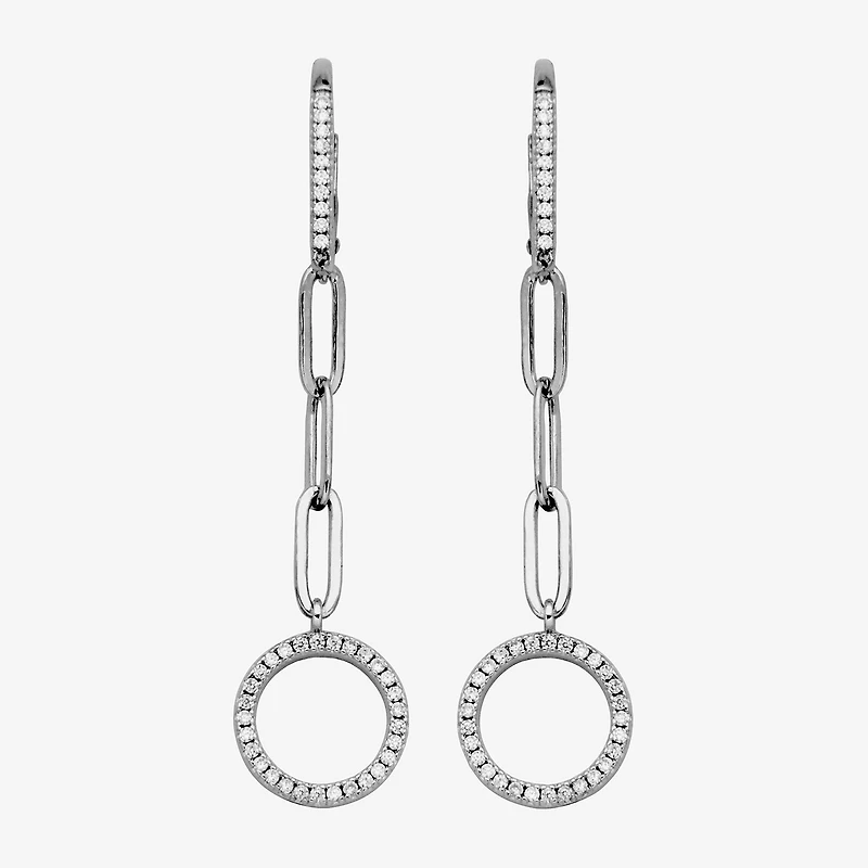 Paris 1901 By Charles Garnier Womens Cubic Zirconia Sterling Silver Drop Earrings