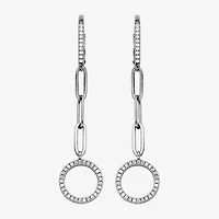 Paris 1901 By Charles Garnier Womens Cubic Zirconia Sterling Silver Drop Earrings