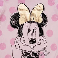 Disney Collection Little & Big Kid Girls Crew Neck Short Sleeve Regular Fit Minnie Mouse Graphic T-Shirt