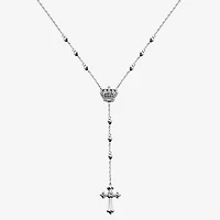 DiamonArt® Womens White Cubic Zirconia Sterling Silver Cross Y Necklace