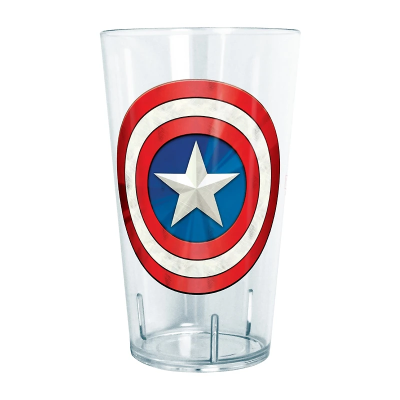 Disney Collection Marvel Captain America Shinyshield 24 Oz Tritan Cup 4pc Set