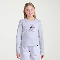 adidas Big Kid Girls Crew Neck Long Sleeve Active T-Shirt