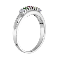 Personalized Sterling Silver Simulated Birthstone Family Ring