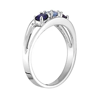 Personalized Sterling Silver Simulated Birthstone Family Ring