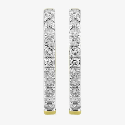 1 CT. T.W. Natural White Diamond 10K or 14K White, Yellow, or Rose Gold 22.5mm Hoop Earrings