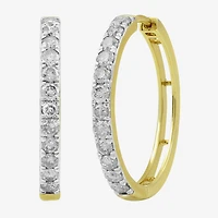 1 CT. T.W. Natural White Diamond 10K or 14K White, Yellow, or Rose Gold 22.5mm Hoop Earrings