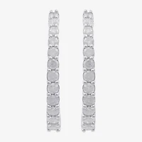 Womens 1/2 CT. T.W. Natural White Diamond 10K Gold 18mm Hoop Earrings